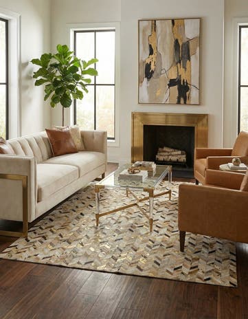 5' 2 x 7' 11 Cowhide - Patchwork Rug