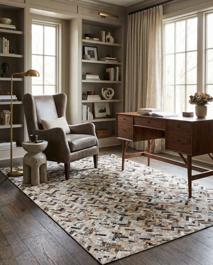 5' 3 x 7' 8 Cowhide Stocks Rug