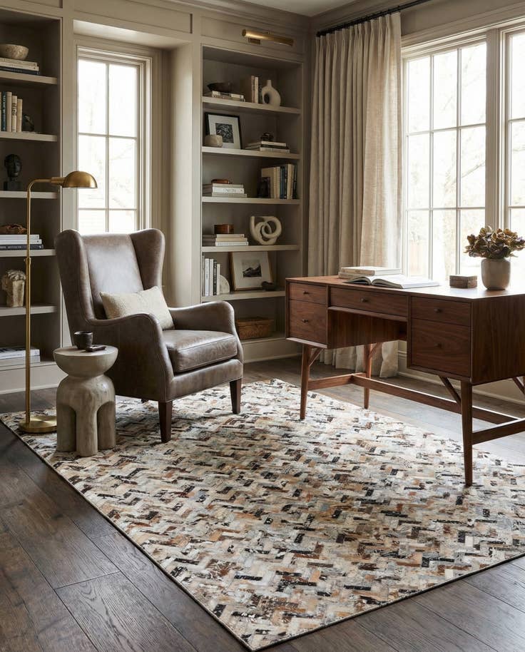 Detail image of 5' 3 x 7' 8 Cowhide Stocks Rug