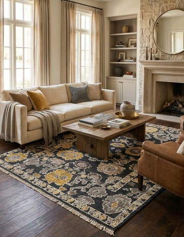 8' x 10' 3 Hand Knotted Darya Wool Rug