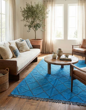5' 4 x 7' 8 Hand Woven Kilim Modern Wool Rug