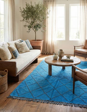 5' 4 x 7' 8 Hand Woven Kilim Modern Wool Rug