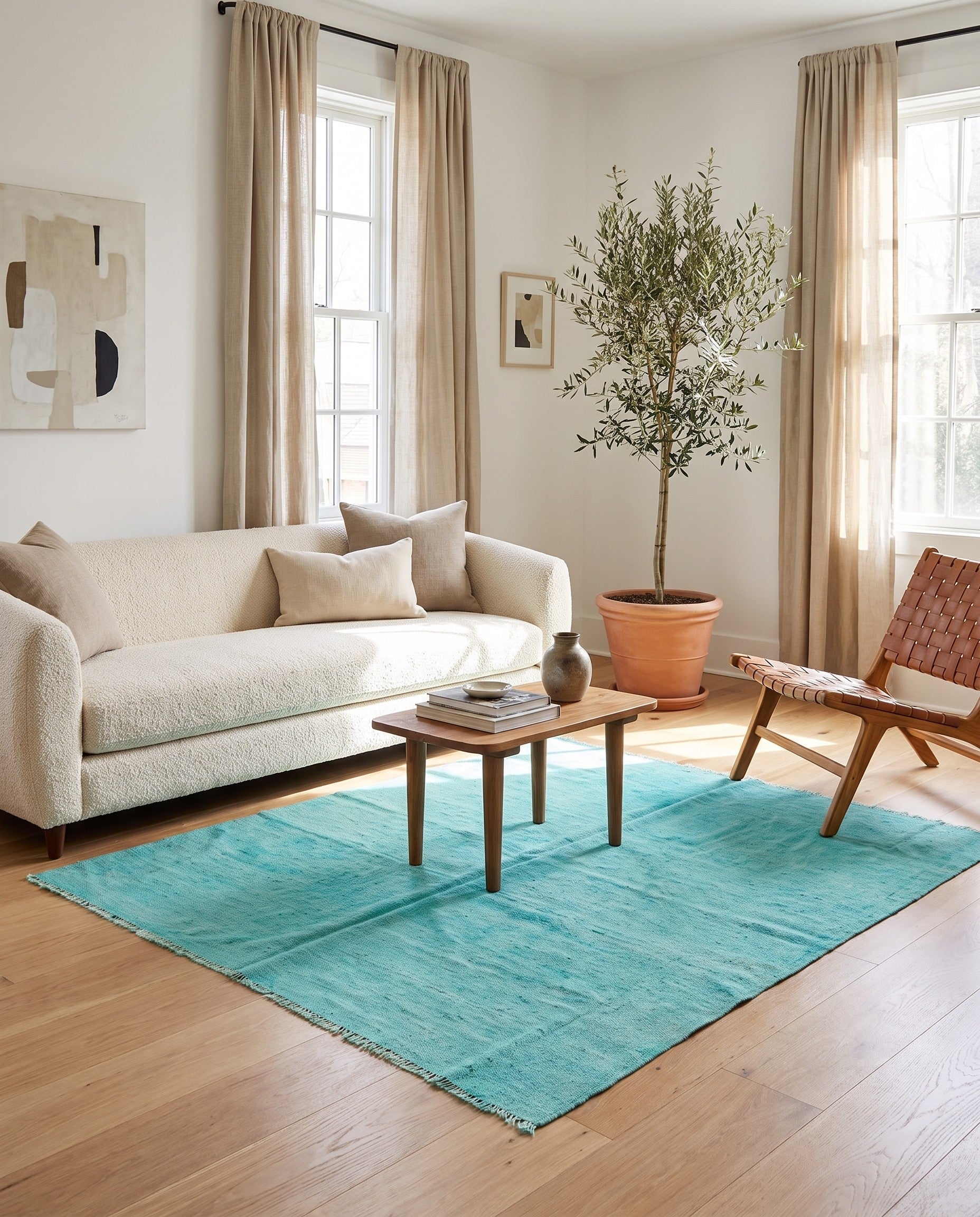 5' 6 x 5' 6 Hand Woven Kilim Modern Wool Square Rug