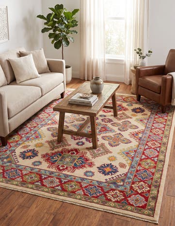 5' 3 x 6' 9 Hand Knotted Kazak Rug