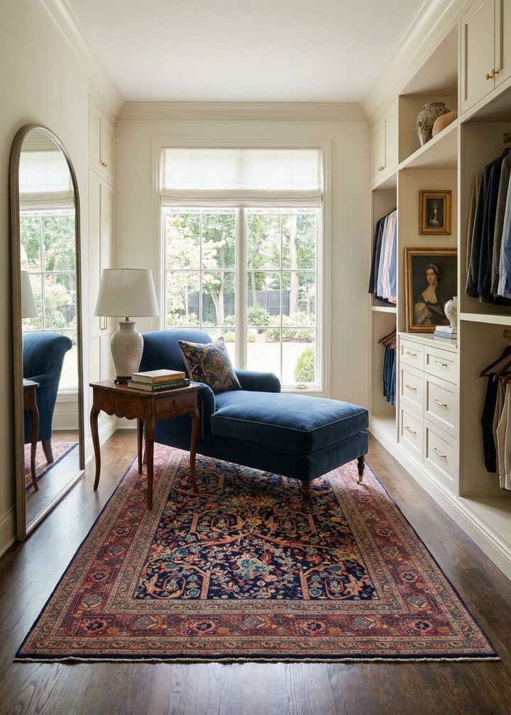 4' 8 x 6' 4 Hand Knotted Saber-Mashad Persian Rug