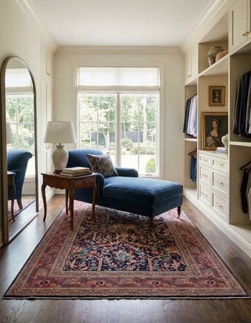 4' 8 x 6' 4 Hand Knotted Saber-Mashad Persian Rug