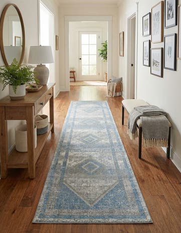 Gray Green Kamala Washable Runner Rug