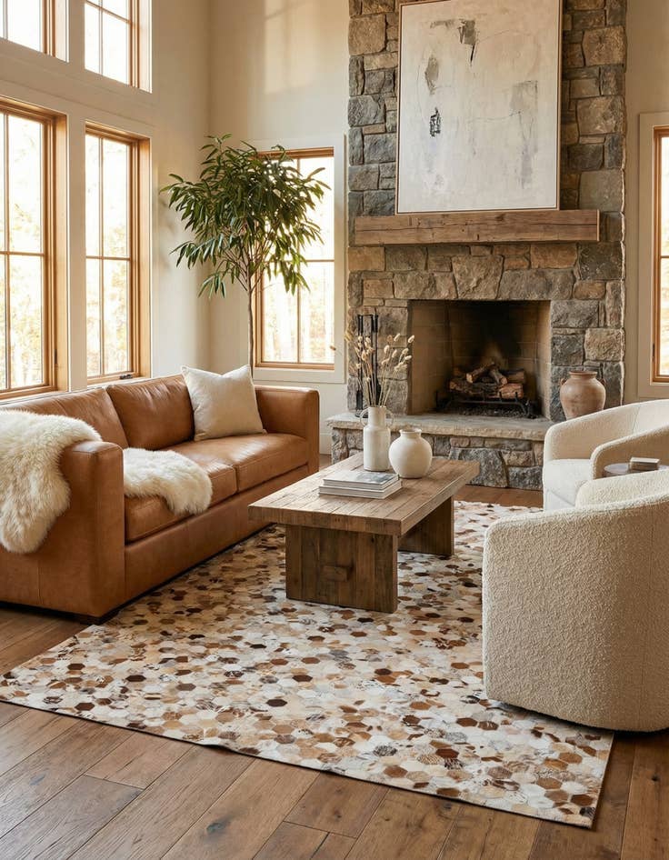 Detail image of 5' 1 x 8' Cowhide Rug