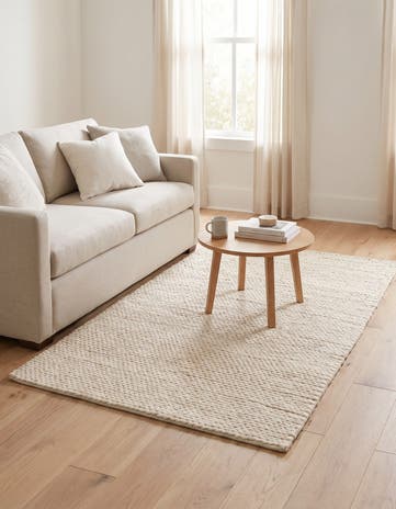 Ivory Hand Woven Lana New Zealand Wool Rug