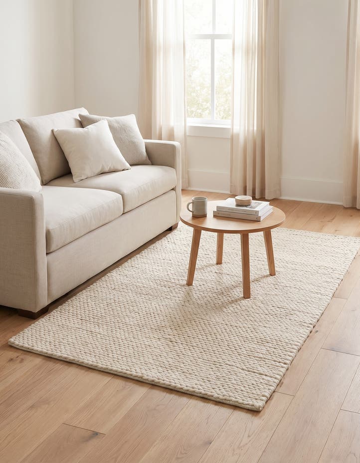 4' 1 x 6' 1 Hand Woven Lana New Zealand Wool Rug