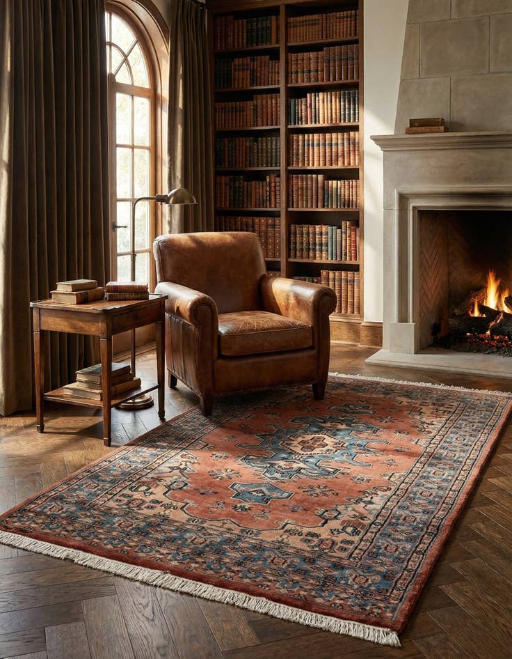 Detail image of  3' 3 x 4' 11  Hand Knotted Bokhara Wool Rug