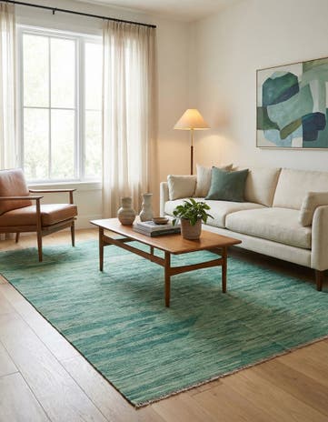 5' 1 x 6' 7 Hand Woven Kilim Modern Wool Rug