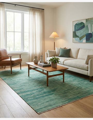5' 1 x 6' 7 Hand Woven Kilim Modern Wool Rug
