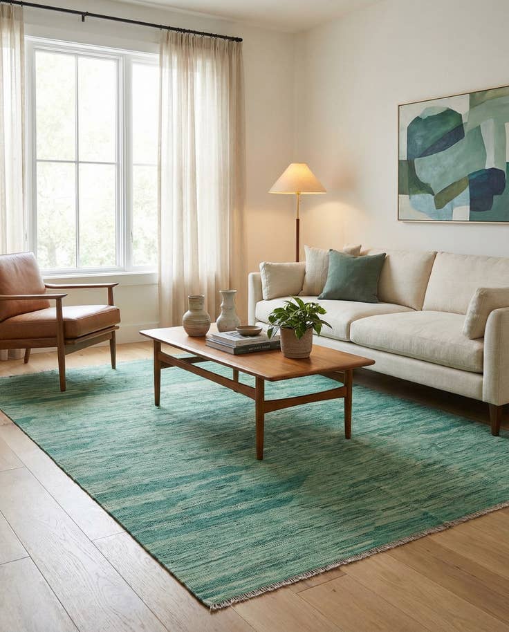 Detail image of 5' 1 x 6' 7 Hand Woven Kilim Modern Wool Rug