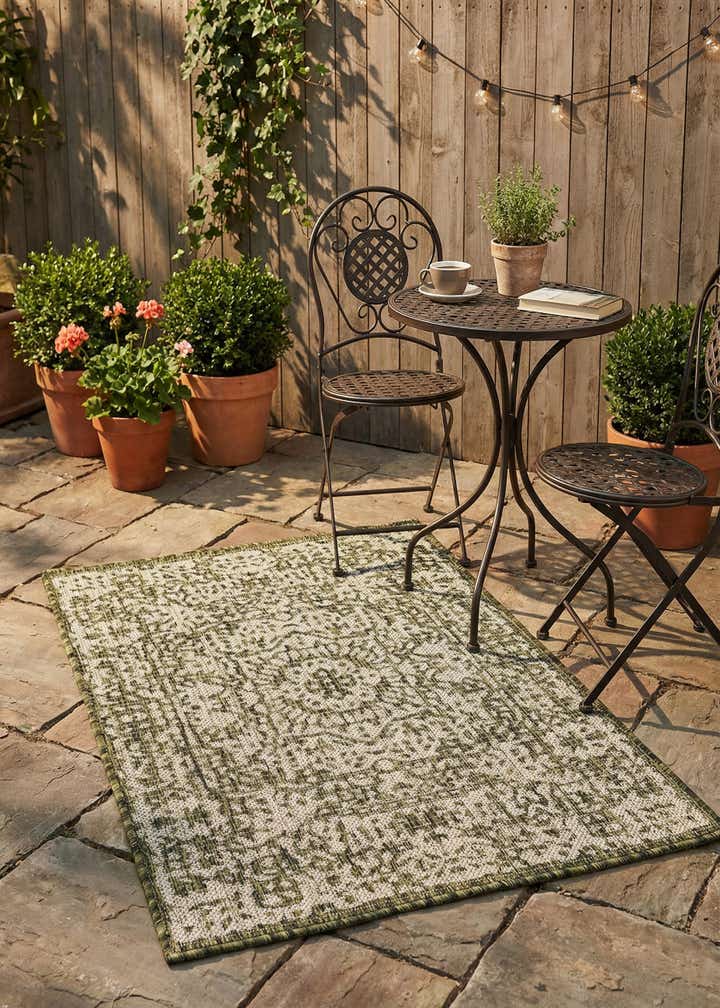 2' x 3' Easy-Clean Traditional Indoor / Outdoor Rug