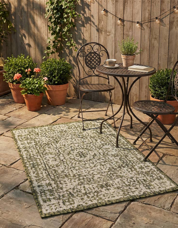 Detail image of 2' x 3'  Washable Traditional Indoor / Outdoor Rug