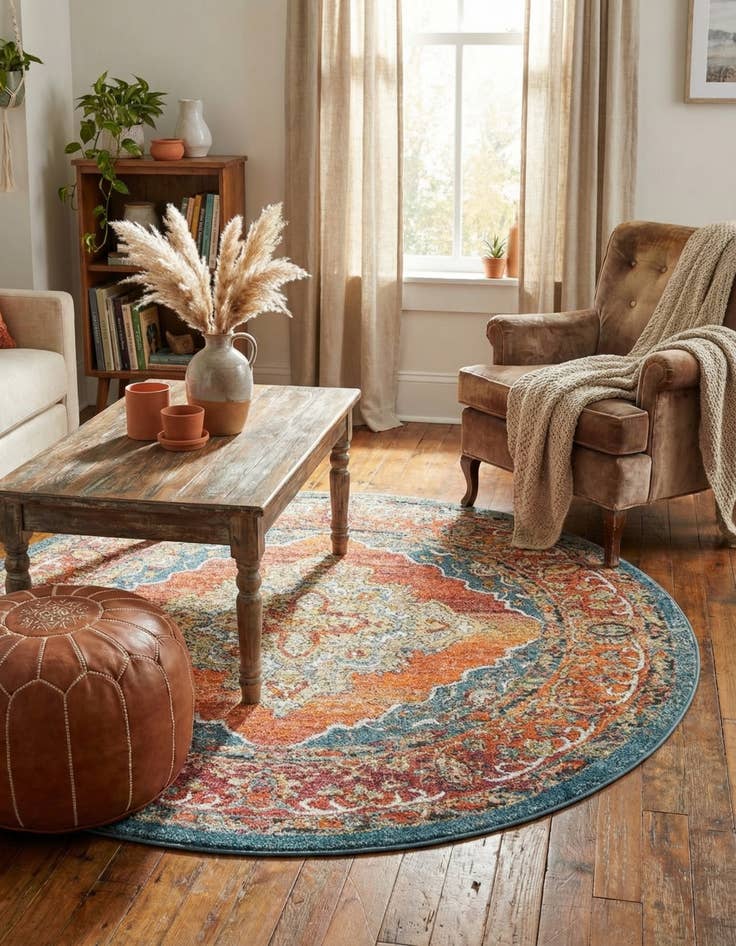 Detail image of  5' x 5' Isabella Round Rug