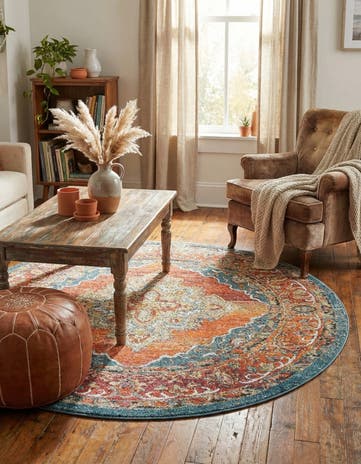 Rust Red Isabella Round Rug