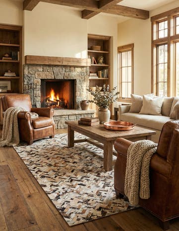 5' 2 x 7' 6 Cowhide Stocks Rug