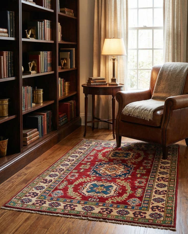 Detail image of 2' 7 x 4' Hand Knotted Kazak Rug