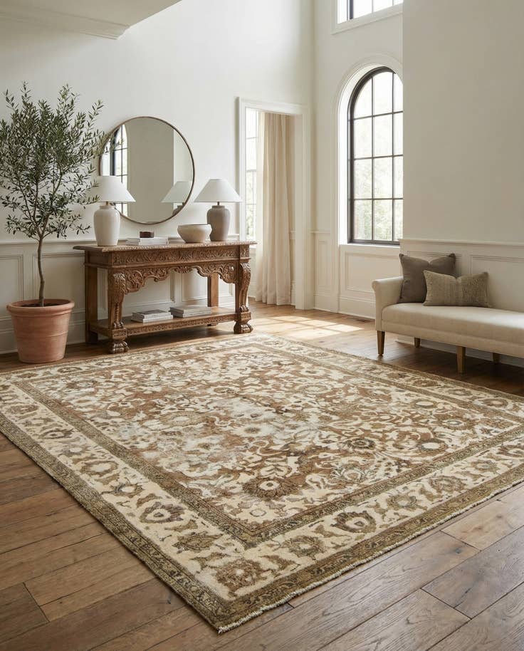 Detail image of 9' 7 x 12' 3 Hand Knotted Vintage Royal Persian Wool Rug