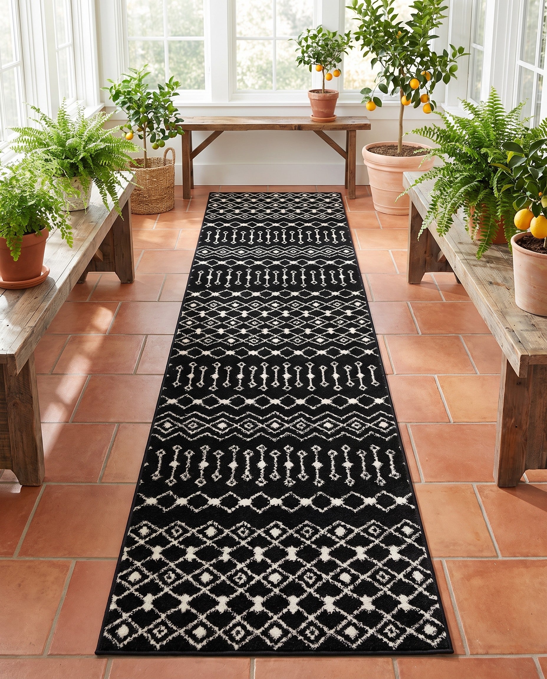 2' 7 x 12' Moroccan Trellis Runner Rug