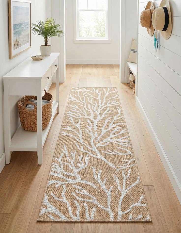 Detail image of 2' x 6' Easy-Clean Coastal Indoor / Outdoor Runner Rug