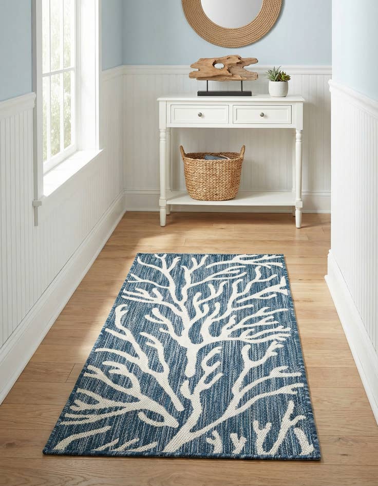 Detail image of  2' x 4'  Washable Coastal Indoor / Outdoor Runner Rug