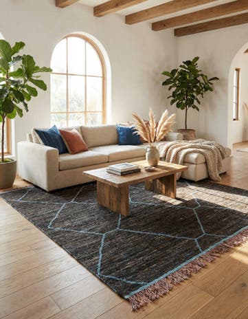 8' x 10' 6 Hand Knotted Moroccan Wool Rug