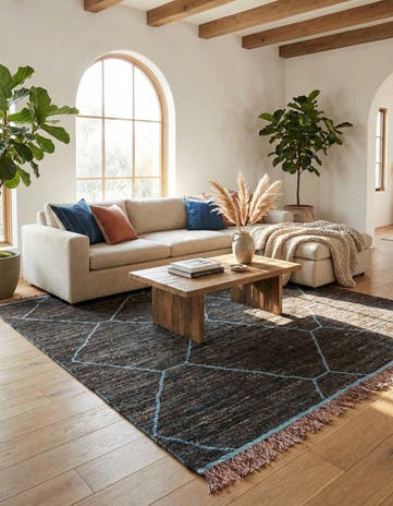 8' x 10' 6 Hand Knotted Moroccan Wool Rug