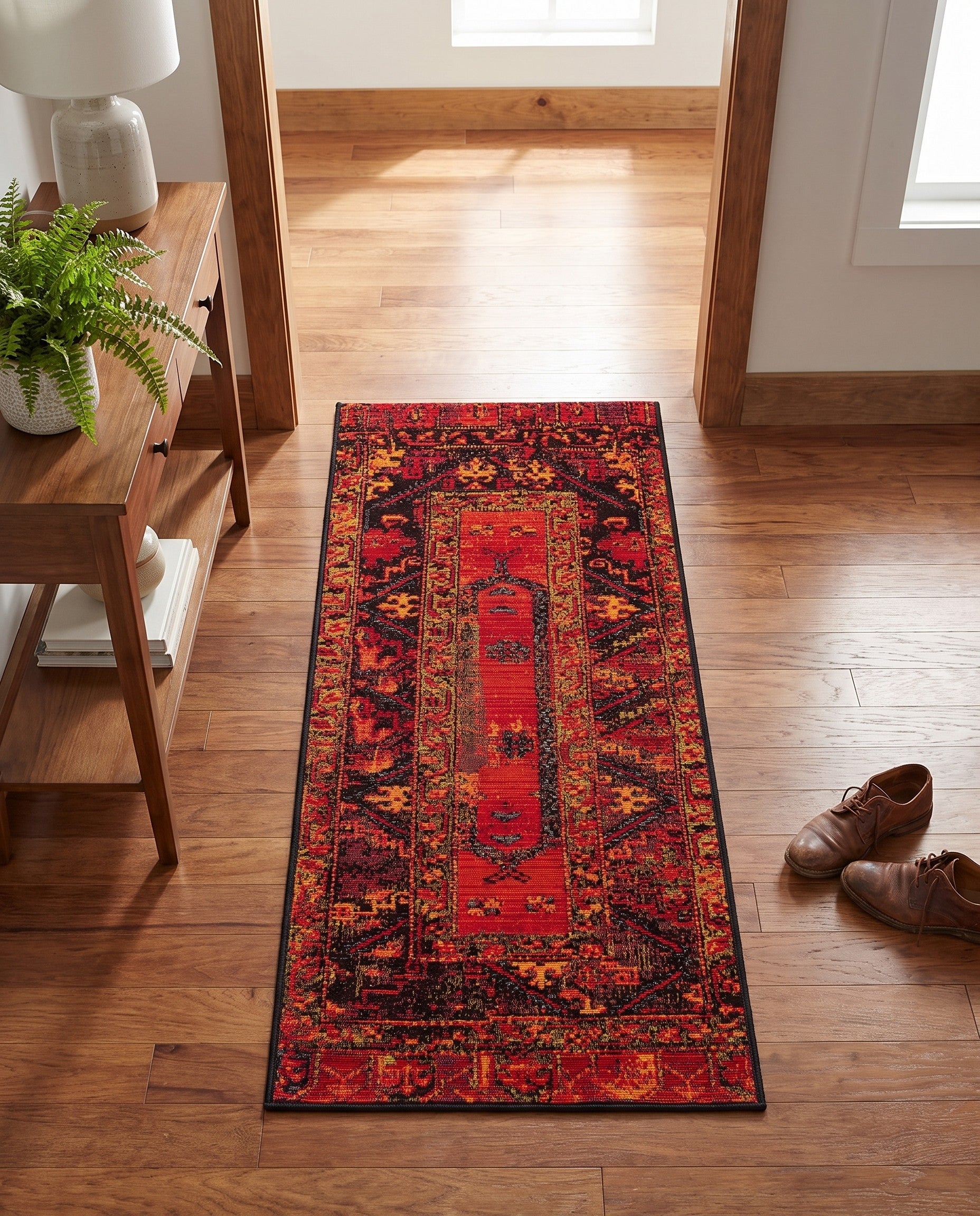 2' x 4' Easy-Clean Tribal Indoor / Outdoor Runner Rug