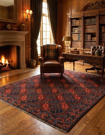 7' 6 x 9' Hand Knotted Afghan Akhche Wool Rug