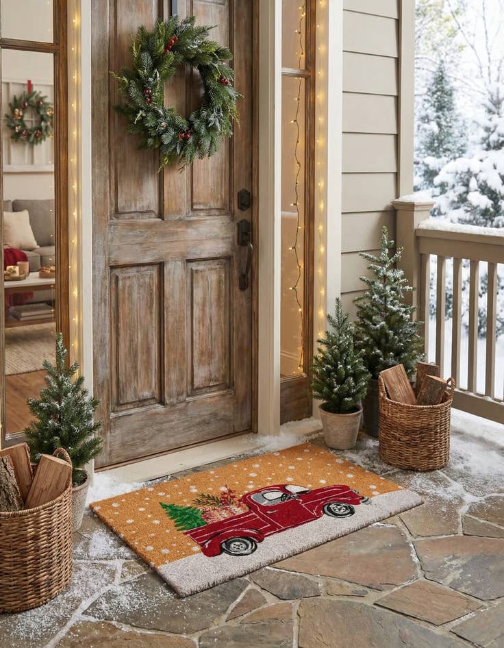 Detail image of 1' 6 x 2' 6 Christmas Truck Doormat