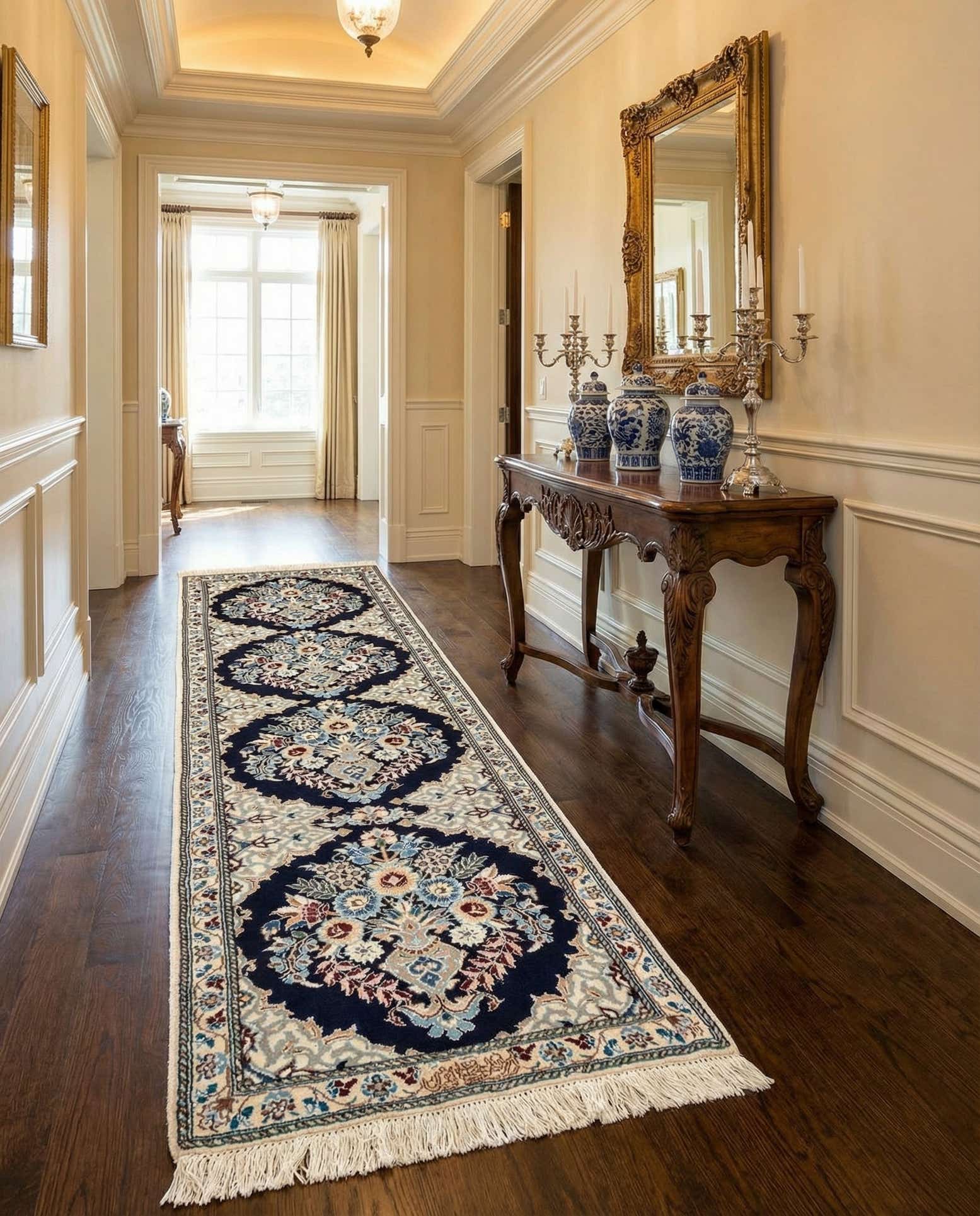 1' 9 x 7' Hand Knotted Nain Rug
