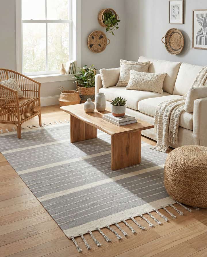 6' 1 x 9' Hand Woven Chindi Cotton Rug