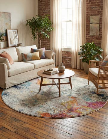 8' x 8' Washable Theia Round Rug