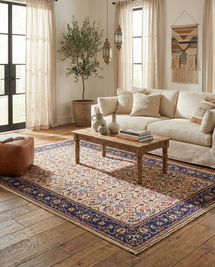 Detail image of 6' 5 x 9' 9 Hand Knotted Moroccan Wool Rug