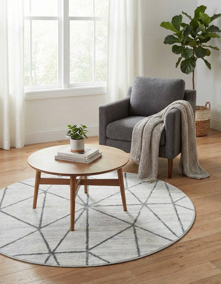 Detail image of  3' 3 x 3' 3 Lattice Trellis Round Rug