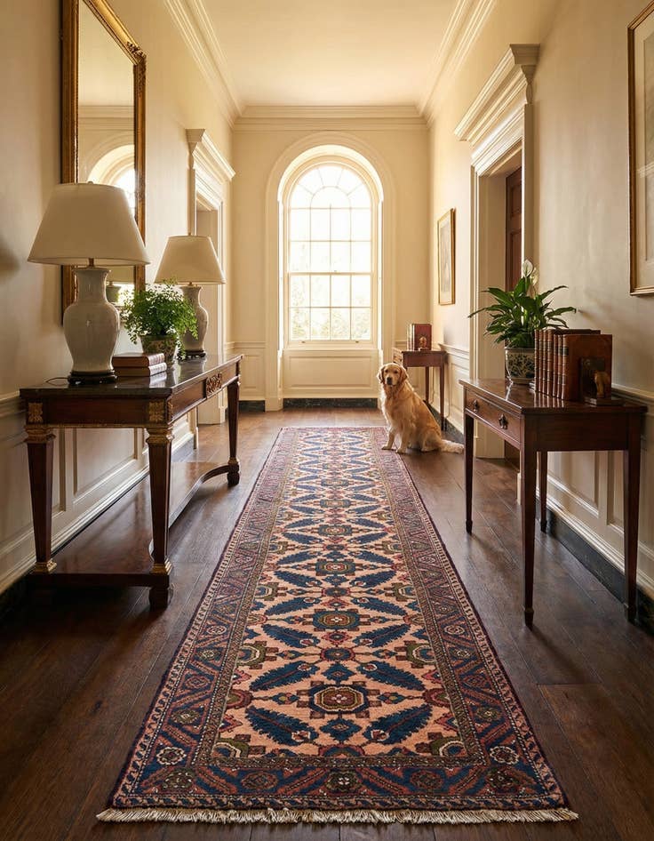 Detail image of 2' 3 x 15' 11 Hamedan Wool Runner Rug