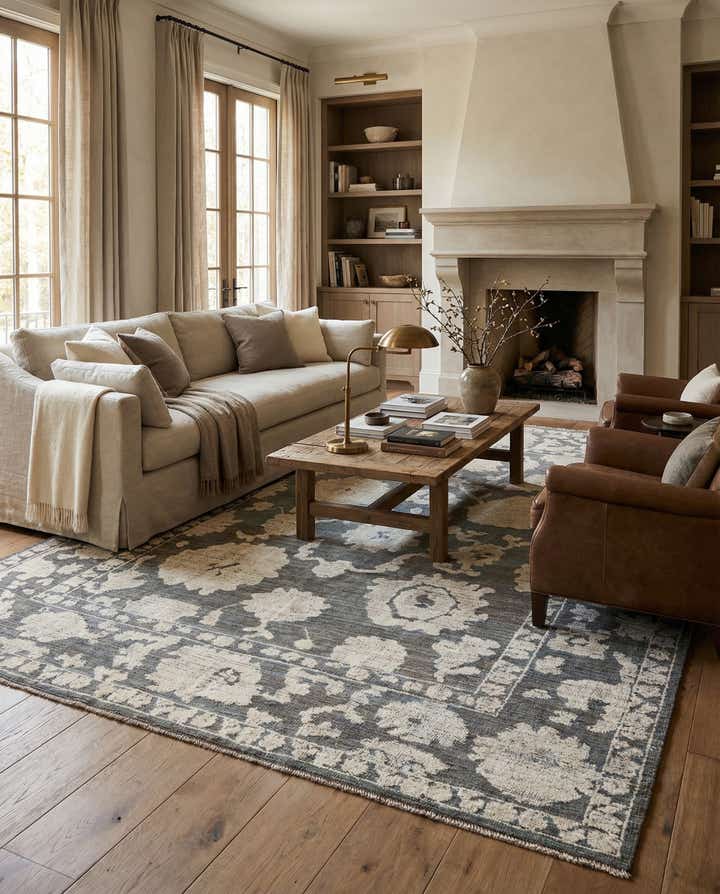 9' x 12' 4 Hand Knotted Oushak Wool Rug