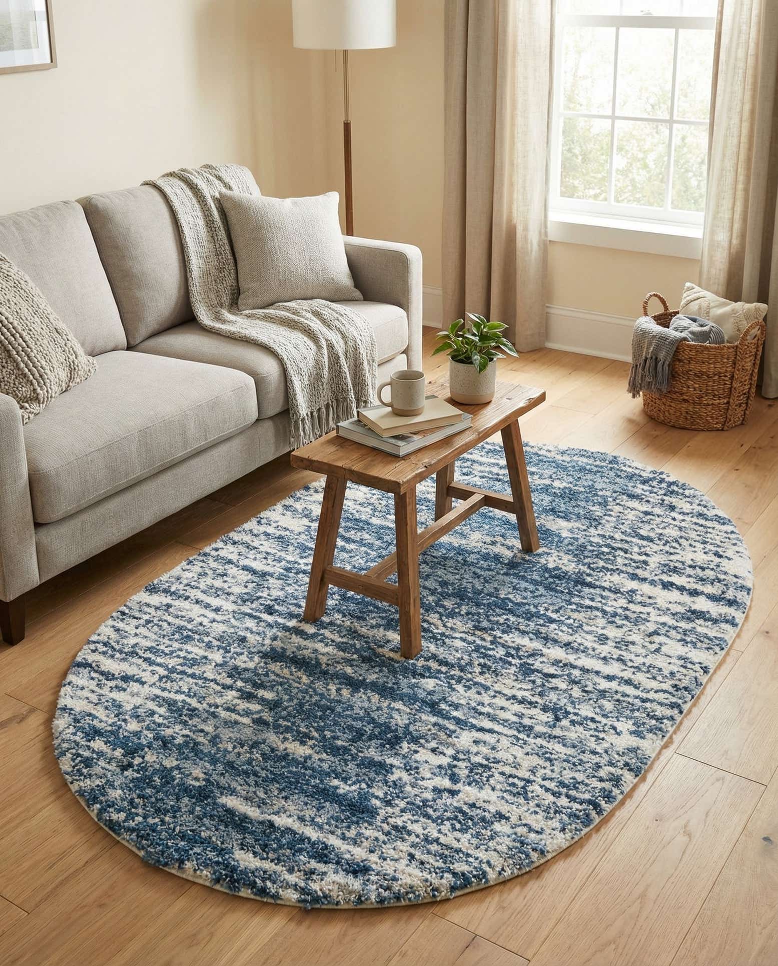 5' 3 x 8' Serenity Shag Oval Rug