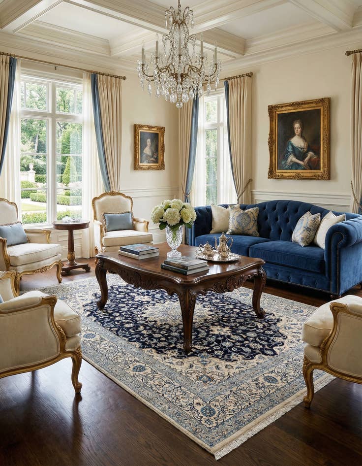 Detail image of 6' 6 x 9' 6  Hand Knotted Nain Rug