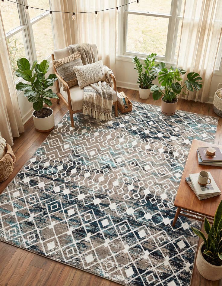 Detail image of  10' 8 x 14' Moroccan Trellis Rug