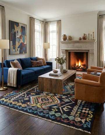 5' 5 x 8' 7 Hand Knotted Kazak Wool Rug