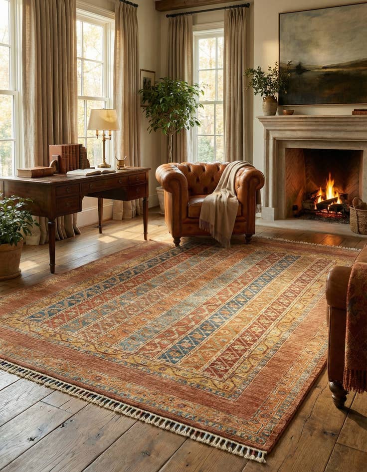 Detail image of 5' x 6' 4  Hand Knotted Ariana Ziegler Rug