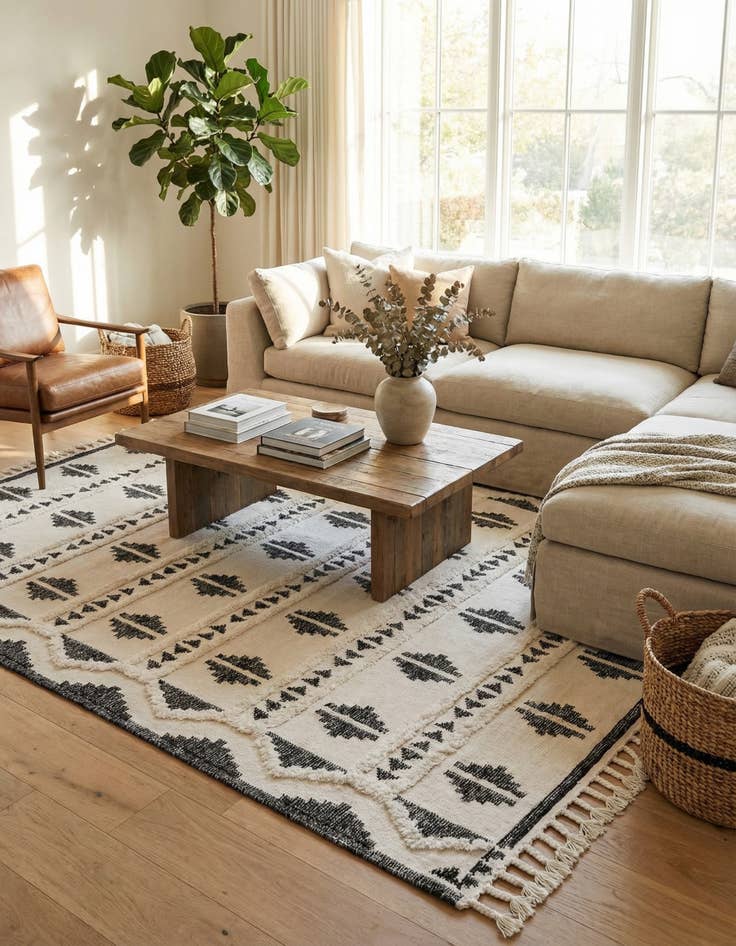 Detail image of  10' x 14' 1  Hand Woven Arizona Wool Rug