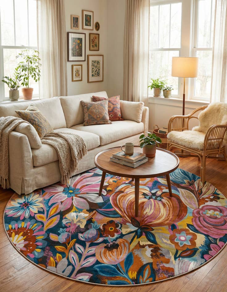 Detail image of 7' x 7' Blossom Round Rug