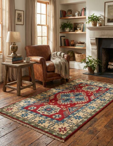 2' 6 x 4' 3 Hand Knotted Kazak Rug