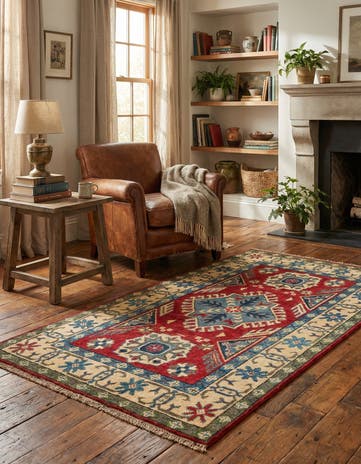 2' 6 x 4' 3 Hand Knotted Kazak Rug