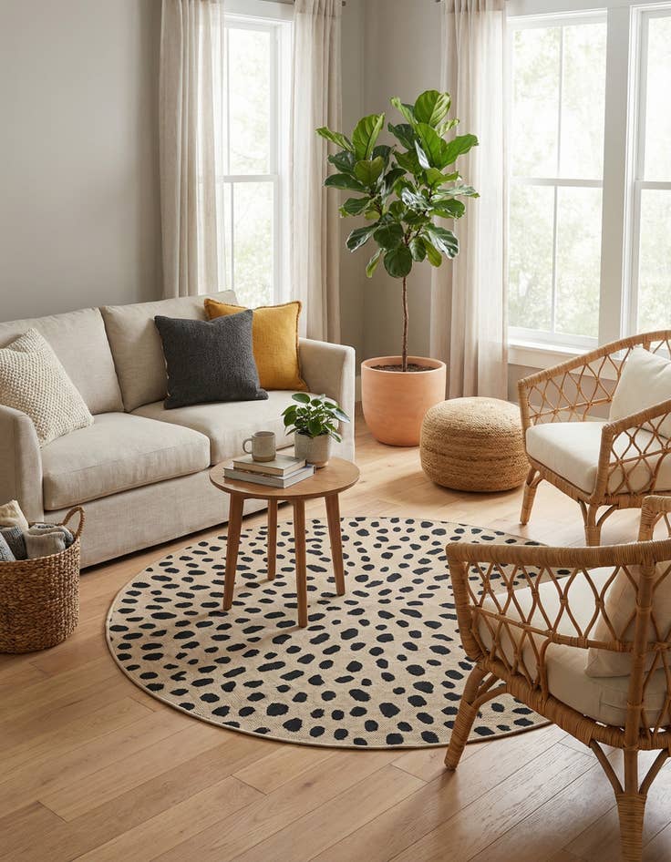 Detail image of 4' x 4'  Washable Jill Zarin Cape Town Indoor / Outdoor Round Rug